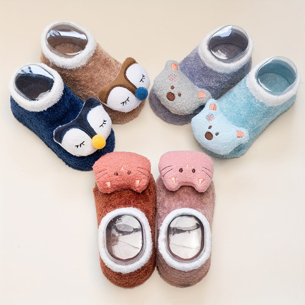 Cartoon Rabbit Baby Floor Socks Kids Plush Slippers Toddler Warm Shoes Children Soft Non-slip Prewalkers Indoor Home Slippers