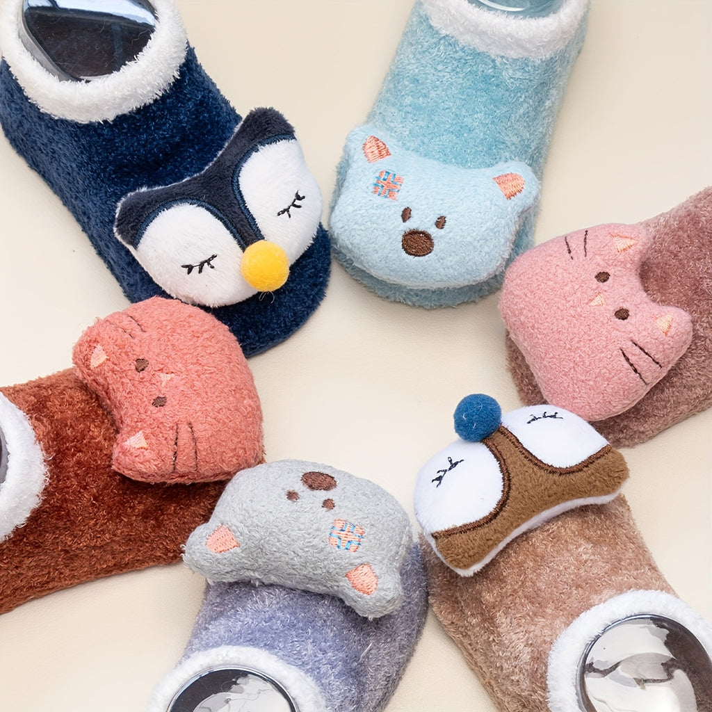 Cartoon Rabbit Baby Floor Socks Kids Plush Slippers Toddler Warm Shoes Children Soft Non-slip Prewalkers Indoor Home Slippers