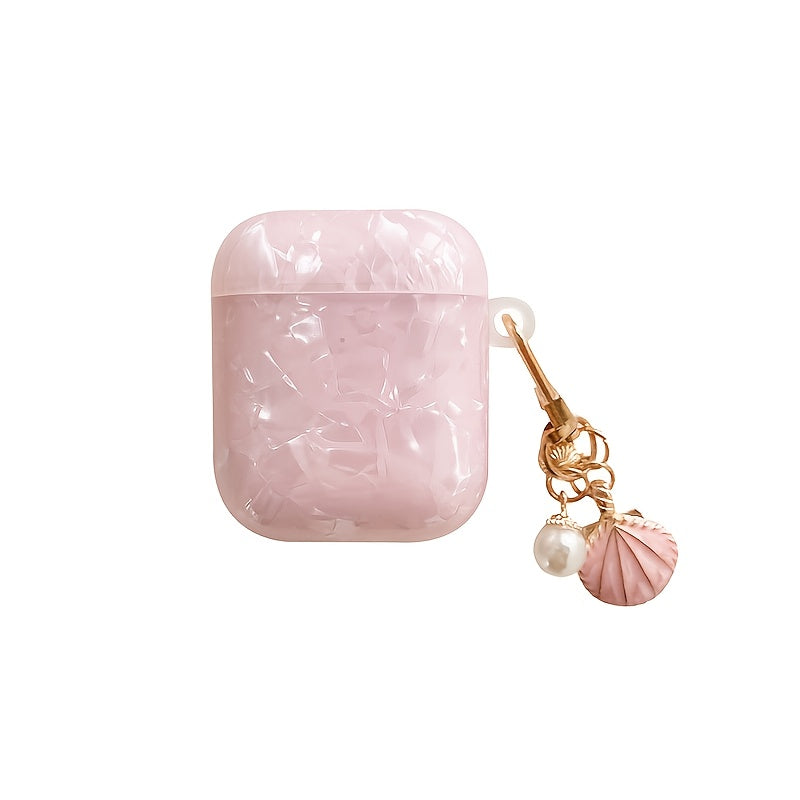 Pink Shell Pattern Plus Shell Pendant Suitable for airpods pro 2nd Generation Earphone Case airpod1/2 Earphone Case airpod 3 Protective Case