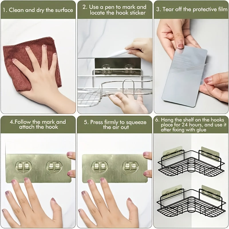 1pc Bathroom Corner Shelf, No-Drill Corner Shelf, Shelves