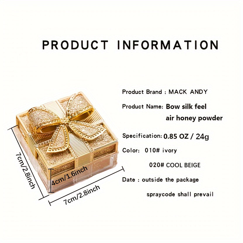 Bowknot Y Air Powder, Lightweight And Durable, Oil-Control Waterproof Face Powder, Setting Powder