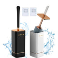 Aokala Toilet Brush and Holder Silicone Toilet Bowl Brush Set Long Handle Modern Bathroom Cleaning Durable Deep Cleaning