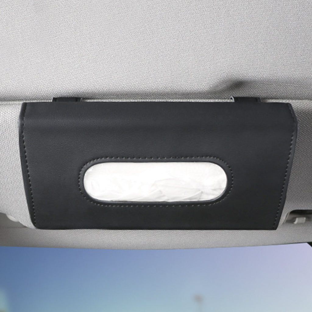 Elegant & Convenient Car Tissue and Mask Holder: Universal Sun Visor Attachment, Hygiene On-The-Go, Enhances Interior Decor
