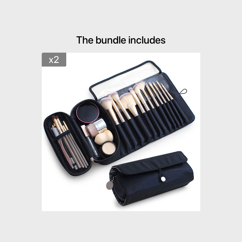 Large Capacity Makeup Brush Storage Pouch, Professional Multi-Functional Tool Organizer, Korean Style Portable Makeup Bag for Students