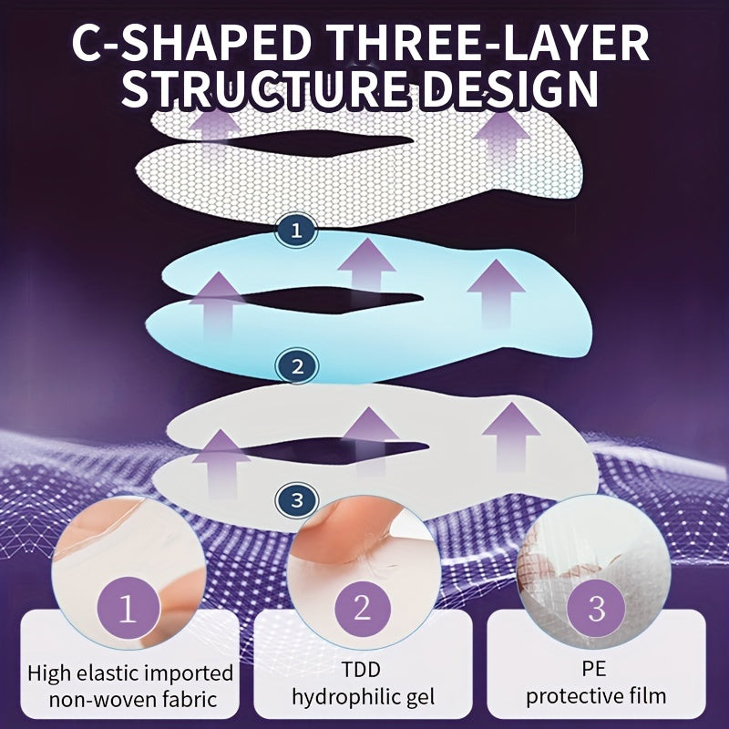 ILISYA Letter C Design Gel Moisturizing Eye Patches for Dry Skin Hydrating Eye Mask 5 Pairs