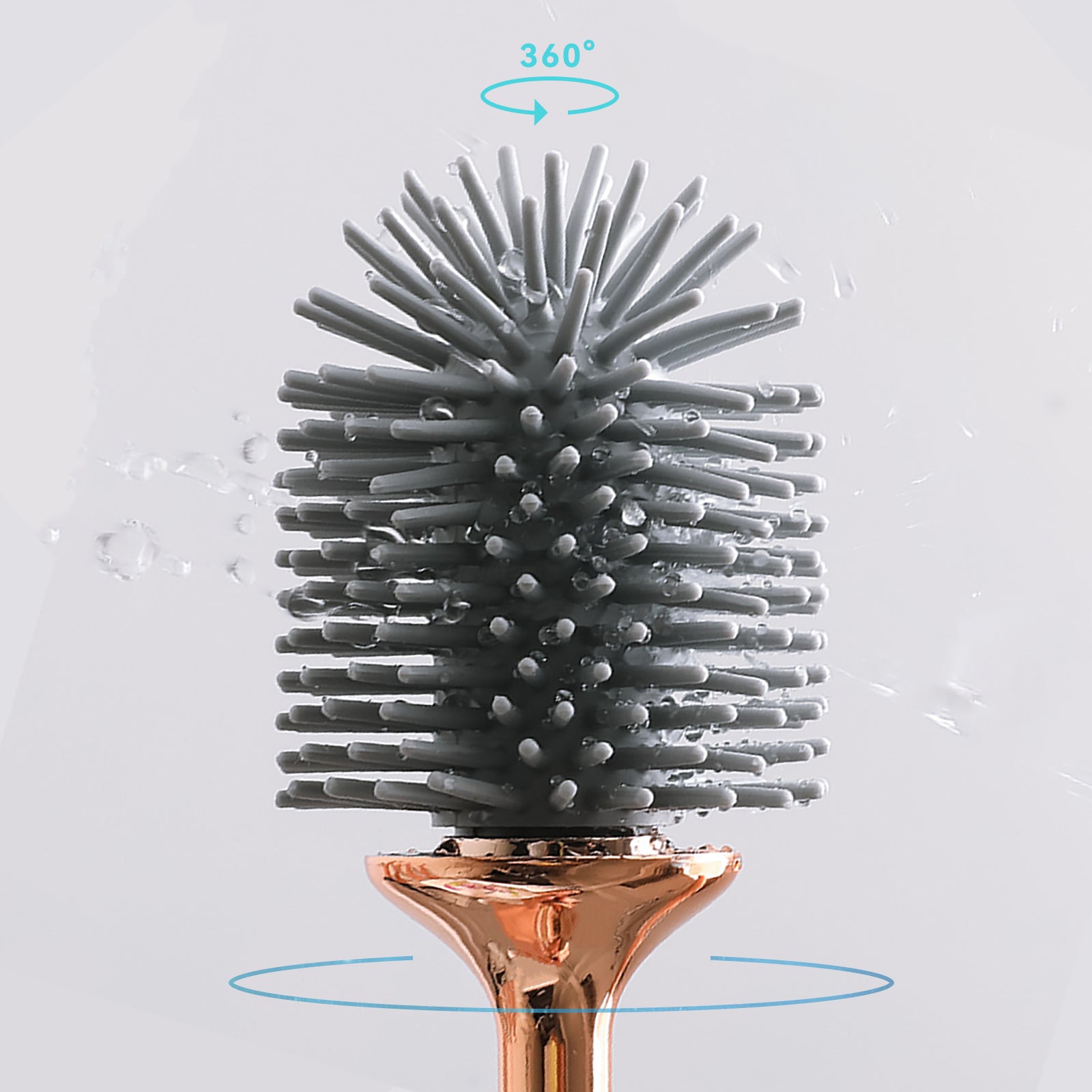 Aokala Toilet Brush and Holder Silicone Toilet Bowl Brush Set Long Handle Modern Bathroom Cleaning Durable Deep Cleaning