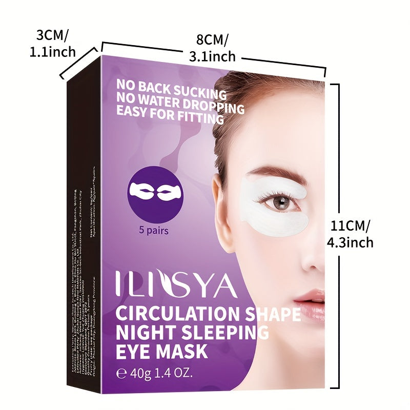 ILISYA Letter C Design Gel Moisturizing Eye Patches for Dry Skin Hydrating Eye Mask 5 Pairs