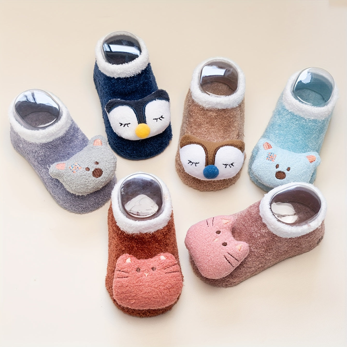 Cartoon Rabbit Baby Floor Socks Kids Plush Slippers Toddler Warm Shoes Children Soft Non-slip Prewalkers Indoor Home Slippers