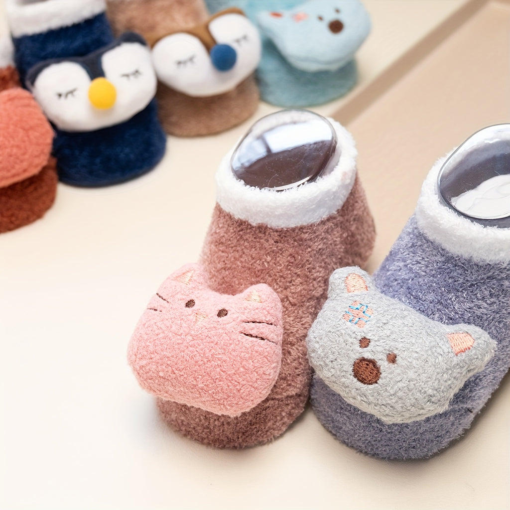 Cartoon Rabbit Baby Floor Socks Kids Plush Slippers Toddler Warm Shoes Children Soft Non-slip Prewalkers Indoor Home Slippers