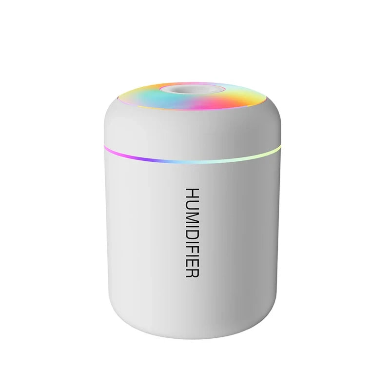 HOMEFISH Mini Air Humidifier - USB Aroma Diffuser with LED Light for Desktop