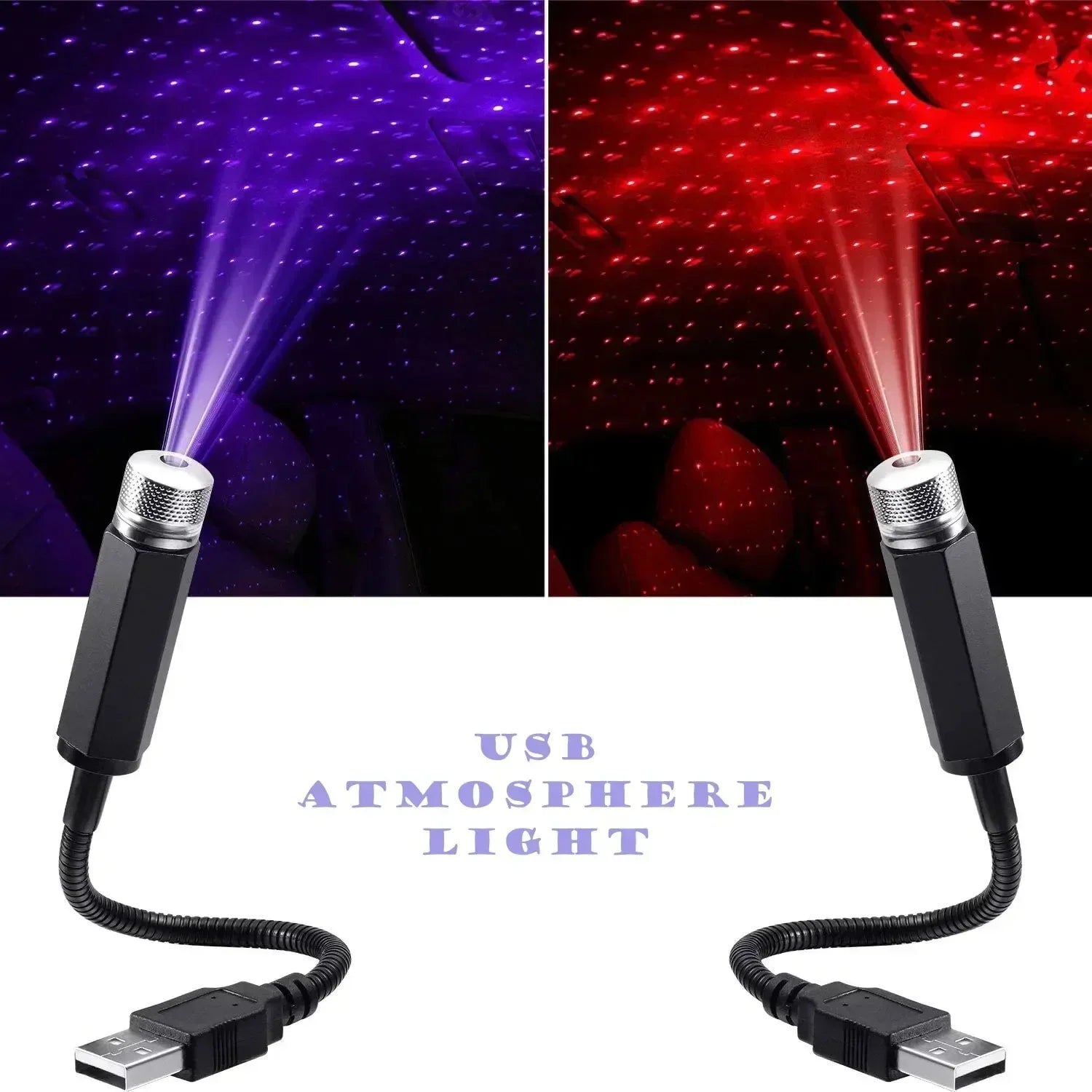 LED Starry Sky Lamp Car Laser Star Roof Light 5V USB Powered Galaxy Star Atmosphere Light Projector Lamp for Room Ceiling Decor