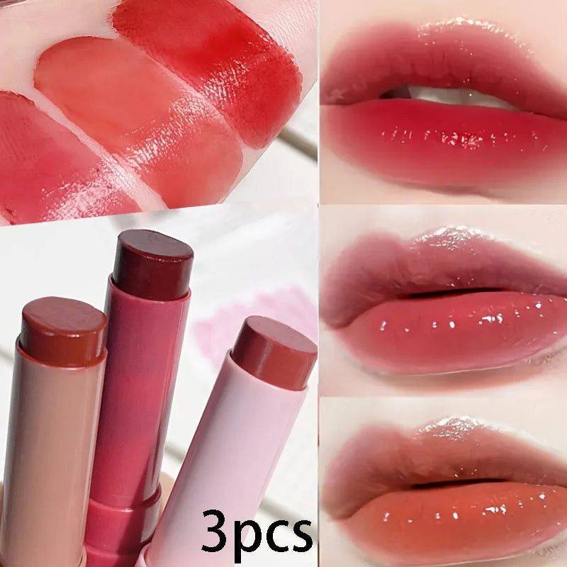 Cute Colored Lip 3pcs Balm Moisturizing Lip Tint Long Lasting Waterproof Lipstick Women Girls Lips Cosmetics Valentine's Day Gif