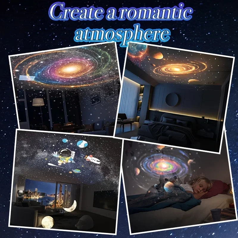 Astronaut Starry Sky Projector with 12 Films Night Light Star Projector LED Astronaut Lamp Galaxy Projector for Bedroom Playroom