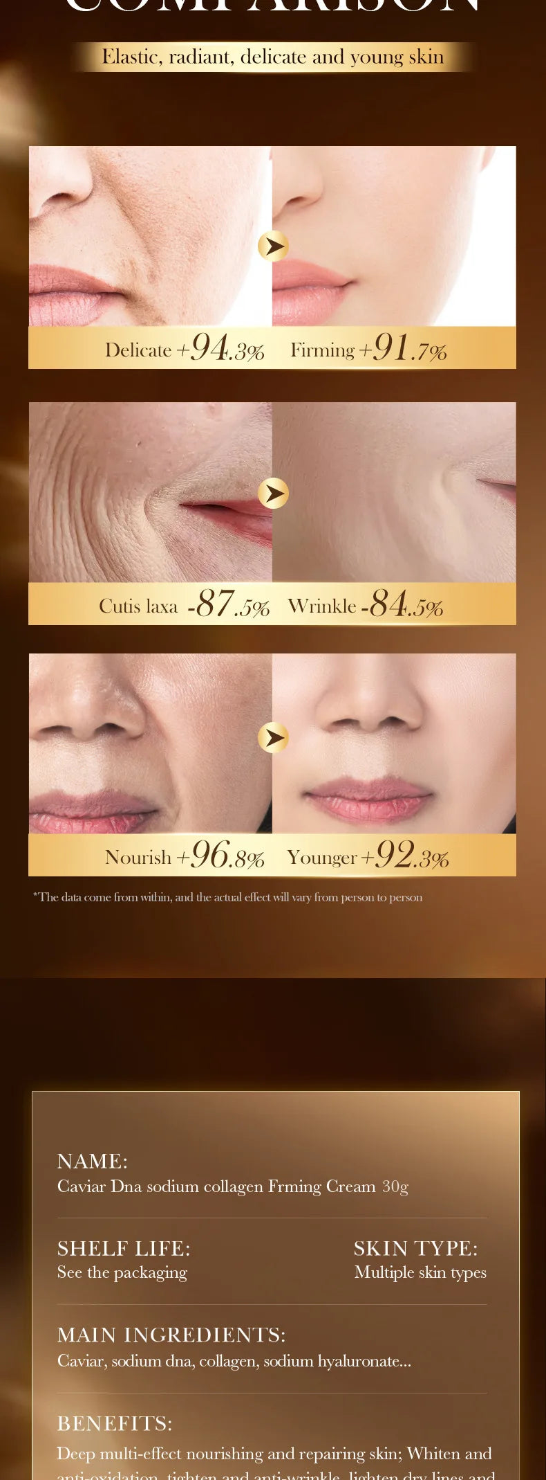 Anti-Wrinkle Face Cream with Collagen & Pearl - Firming Lift & Brightening