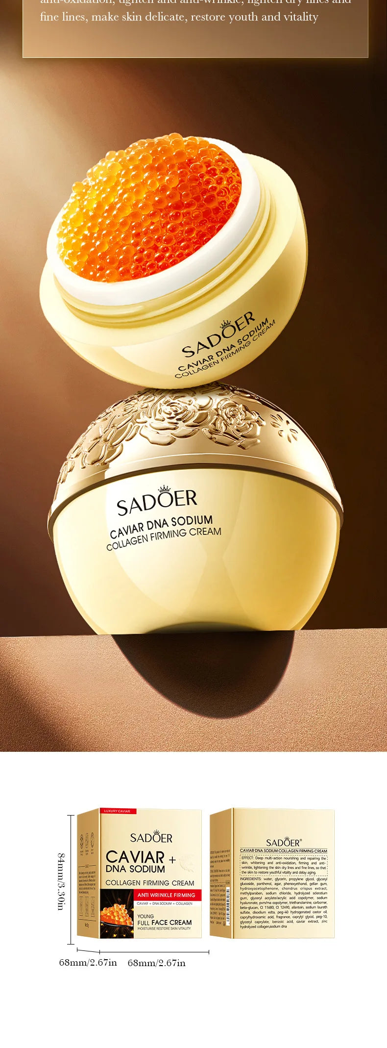 Anti-Wrinkle Face Cream with Collagen & Pearl - Firming Lift & Brightening