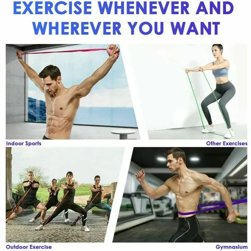 Resistance Bands Exercise Set - Elastic Pull-Up Assist Bands for Home Gym