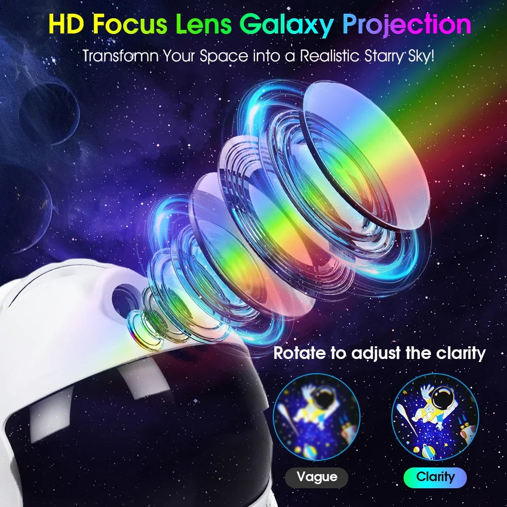 Astronaut Starry Sky Projector with 12 Films Night Light Star Projector LED Astronaut Lamp Galaxy Projector for Bedroom Playroom