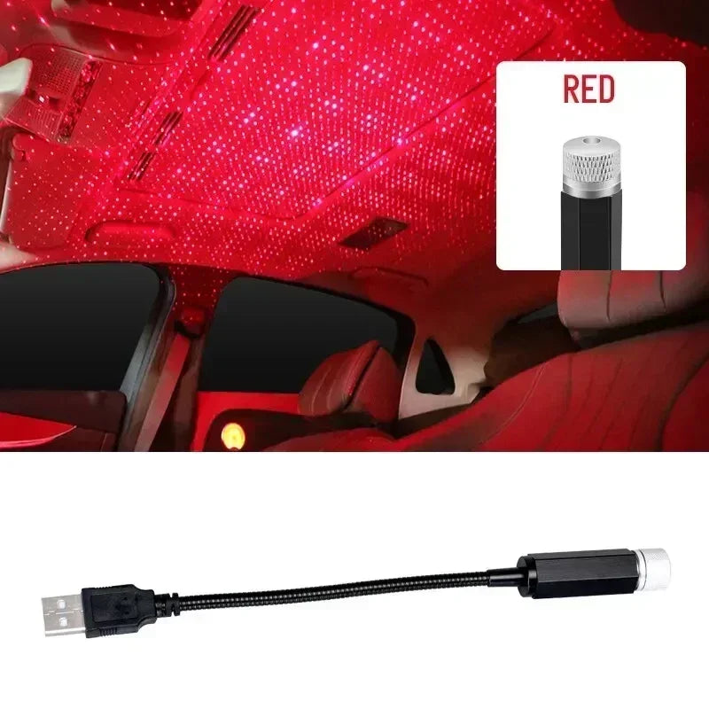 LED Starry Sky Lamp Car Laser Star Roof Light 5V USB Powered Galaxy Star Atmosphere Light Projector Lamp for Room Ceiling Decor