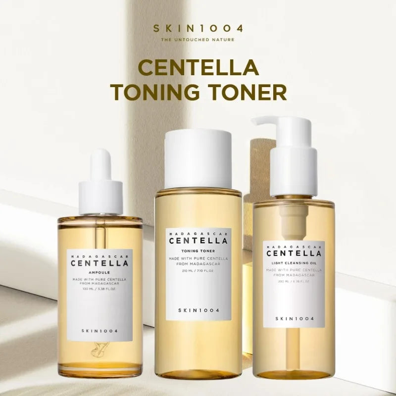 SKIN1004 Korean Centella Skincare Set - Toner, Cleansing Oil & Serum