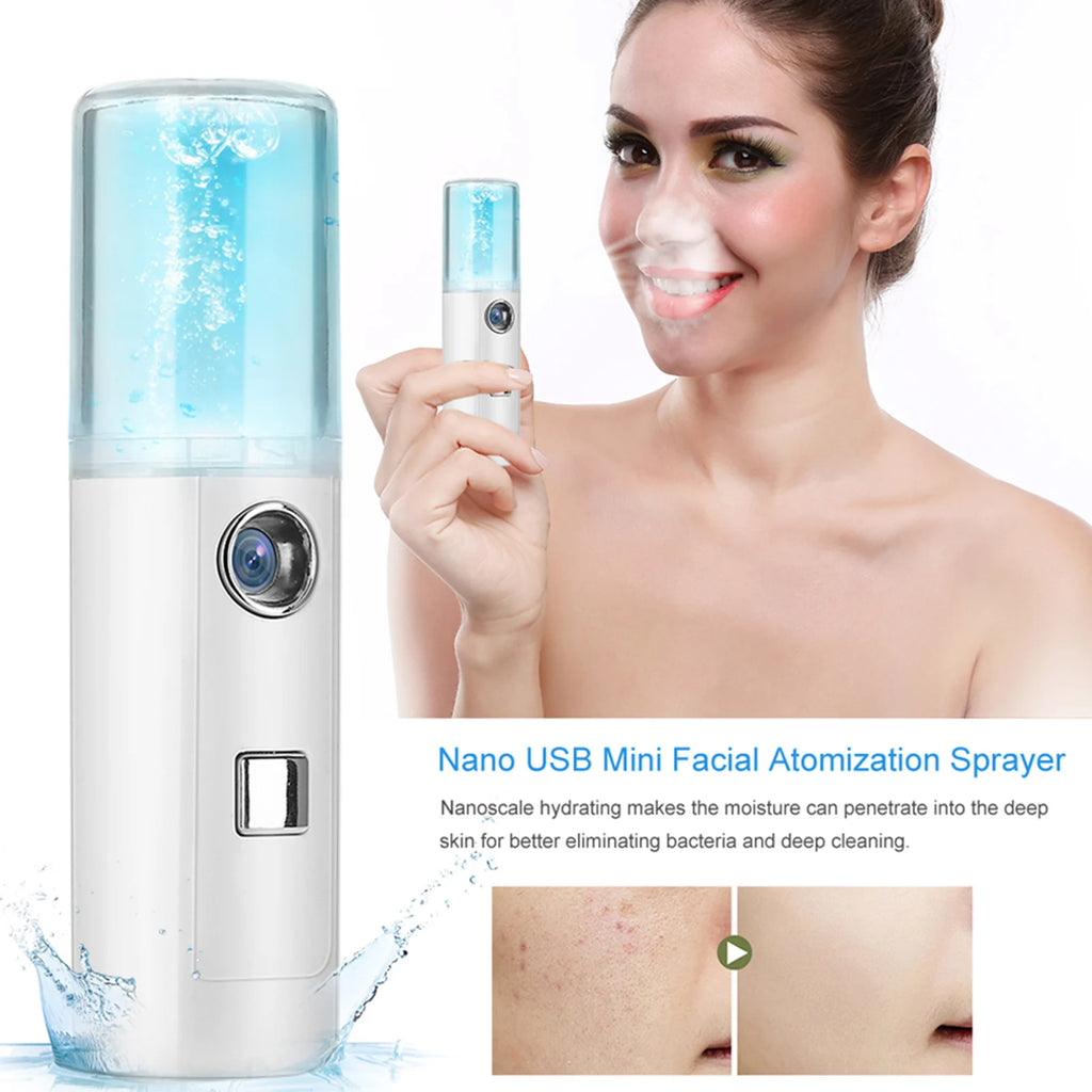 USB Mini Facial Mist Spray 30ml - Portable Face Moisturizer & Hydration