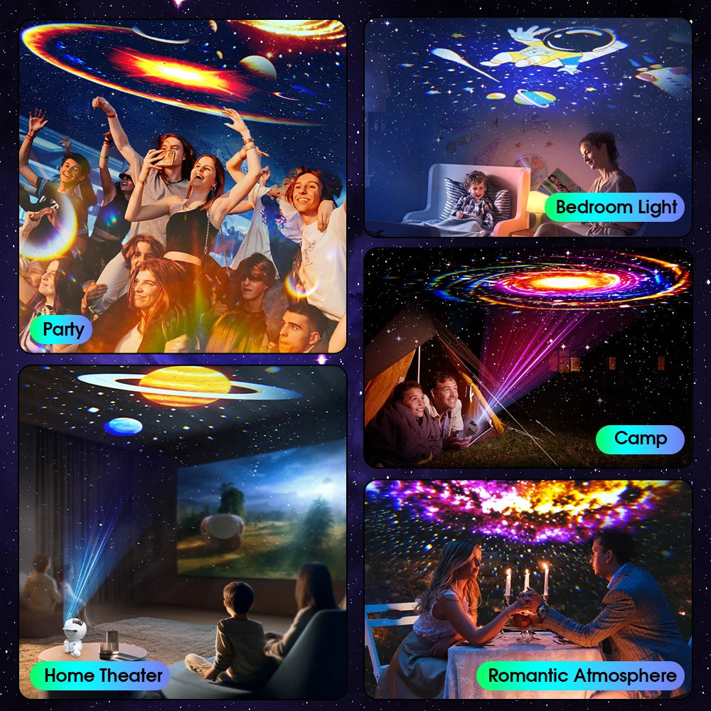 Astronaut Starry Sky Projector with 12 Films Night Light Star Projector LED Astronaut Lamp Galaxy Projector for Bedroom Playroom