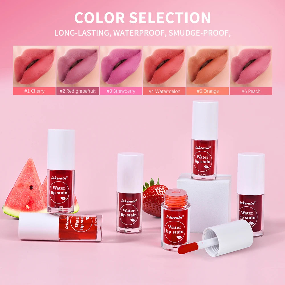 Fruity Water Lip Tint Gloss - 4 Colors Long Lasting Moisturizing Lip Stain