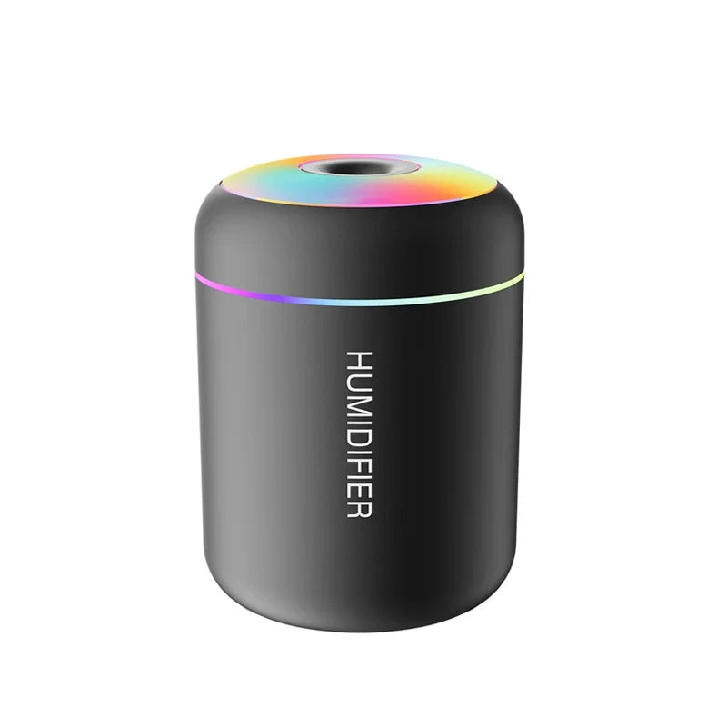 HOMEFISH Mini Air Humidifier - USB Aroma Diffuser with LED Light for Desktop