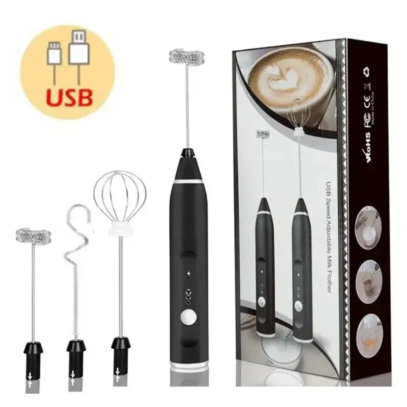 Portable Electric Milk Frother - USB Handheld Whisk for Coffee & Cappuccino
