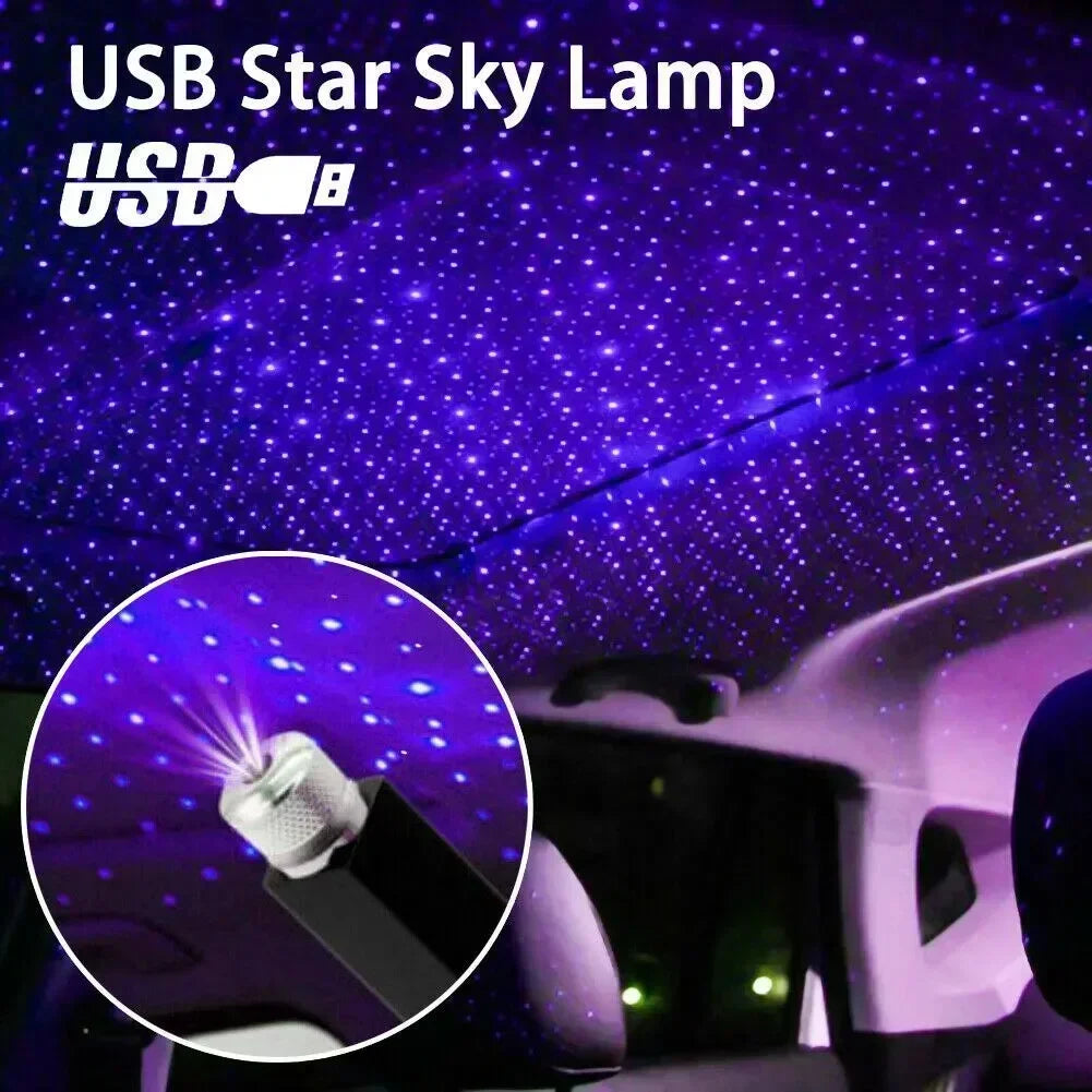 LED Starry Sky Lamp Car Laser Star Roof Light 5V USB Powered Galaxy Star Atmosphere Light Projector Lamp for Room Ceiling Decor