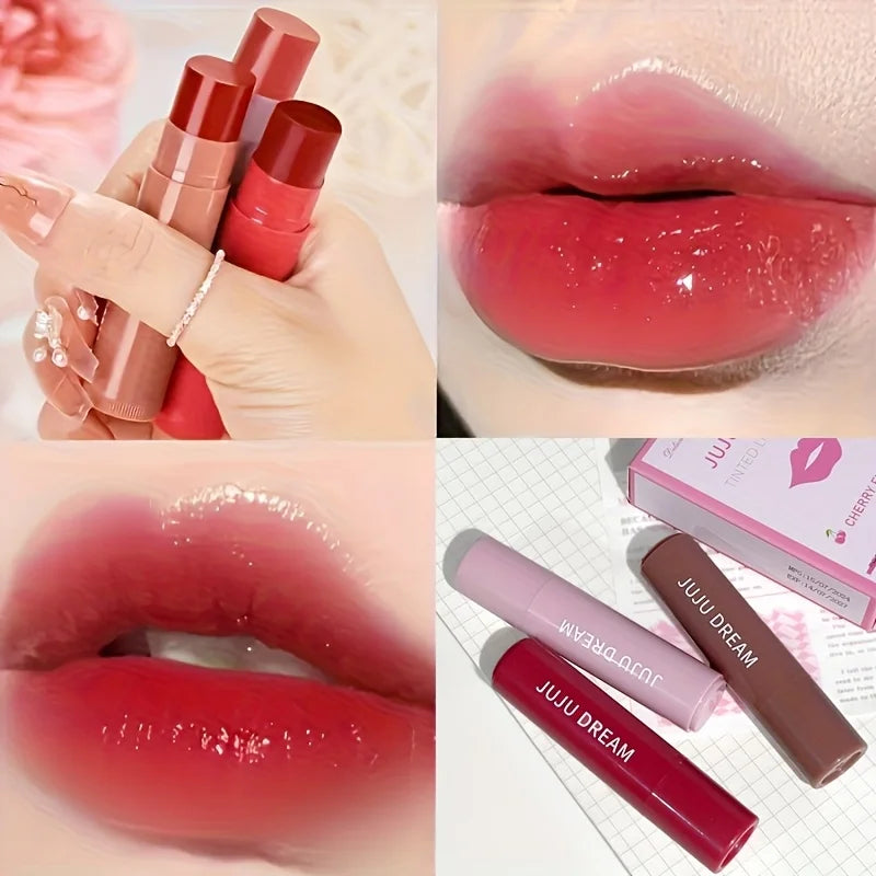 Cute Colored Lip 3pcs Balm Moisturizing Lip Tint Long Lasting Waterproof Lipstick Women Girls Lips Cosmetics Valentine's Day Gif