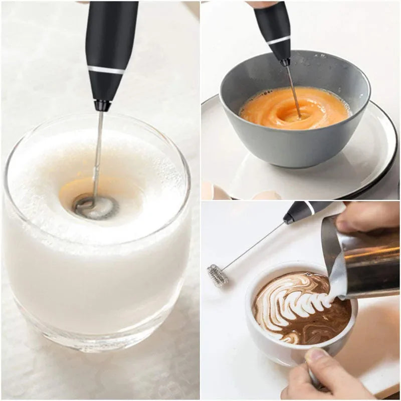 Portable Electric Milk Frother - USB Handheld Whisk for Coffee & Cappuccino