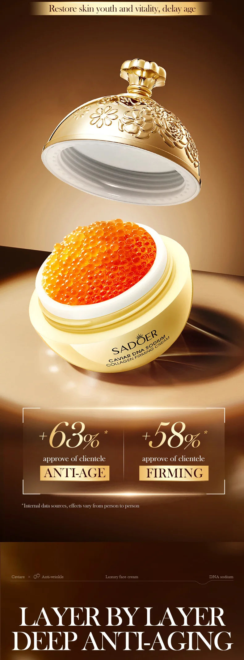 Anti-Wrinkle Face Cream with Collagen & Pearl - Firming Lift & Brightening