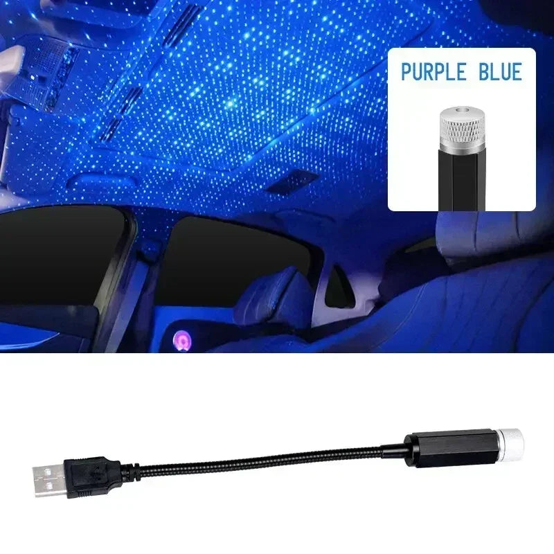 LED Starry Sky Lamp Car Laser Star Roof Light 5V USB Powered Galaxy Star Atmosphere Light Projector Lamp for Room Ceiling Decor