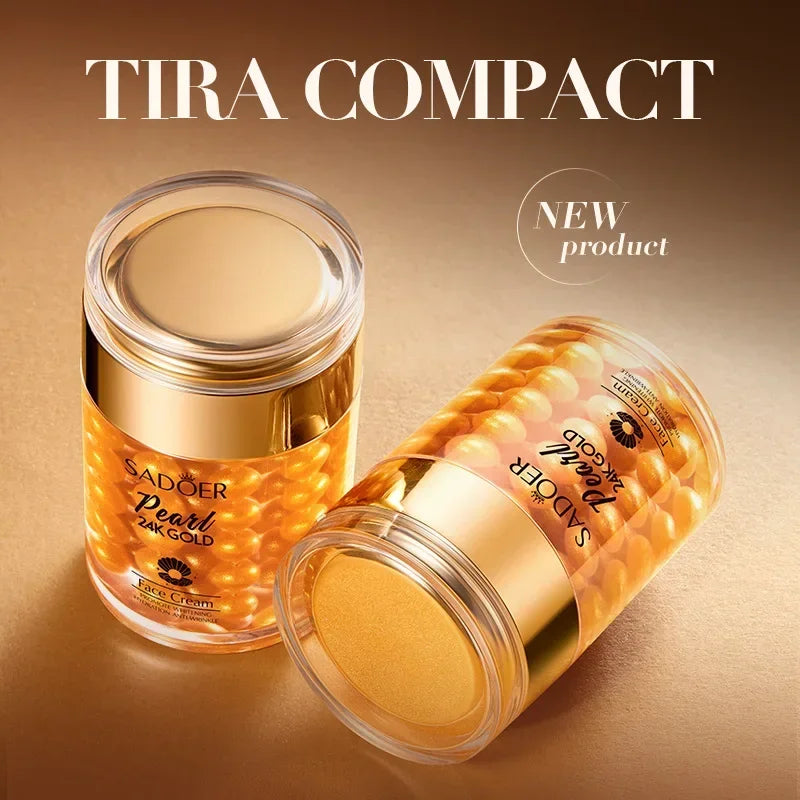 SADOER 24K Golden Pearl Collagen Face Cream Moisturizing Brightening Hydrating Firming Facial Cream Face Skin Care Products