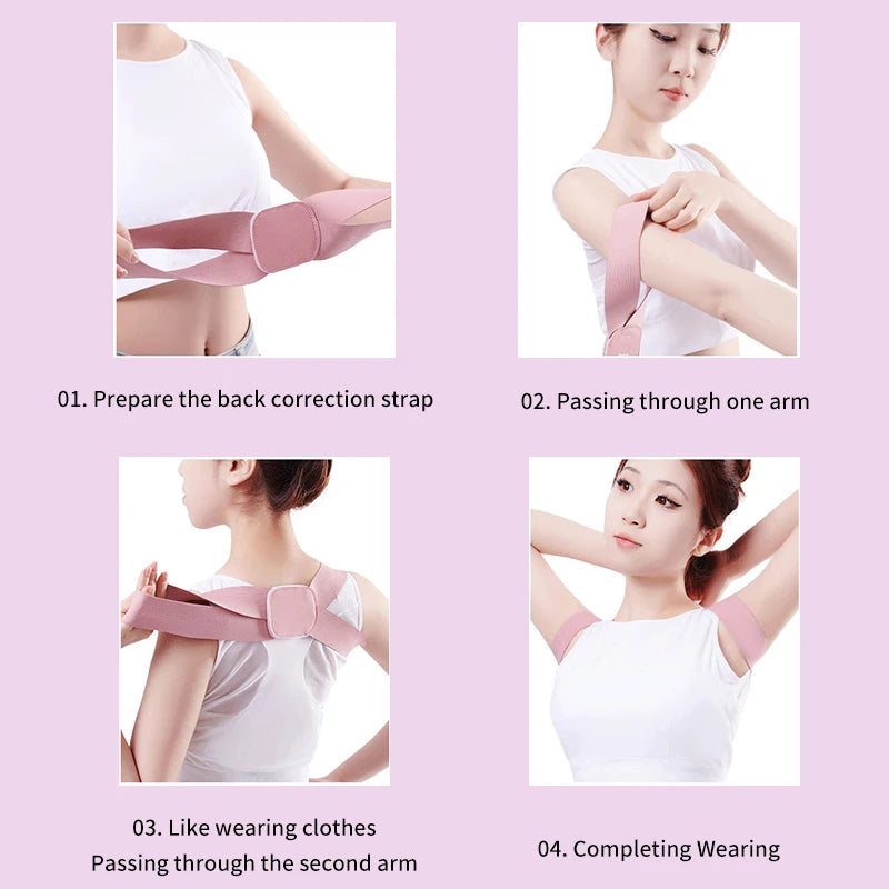 Adjustable Back Support Brace - Shoulder & Spine Alignment Band