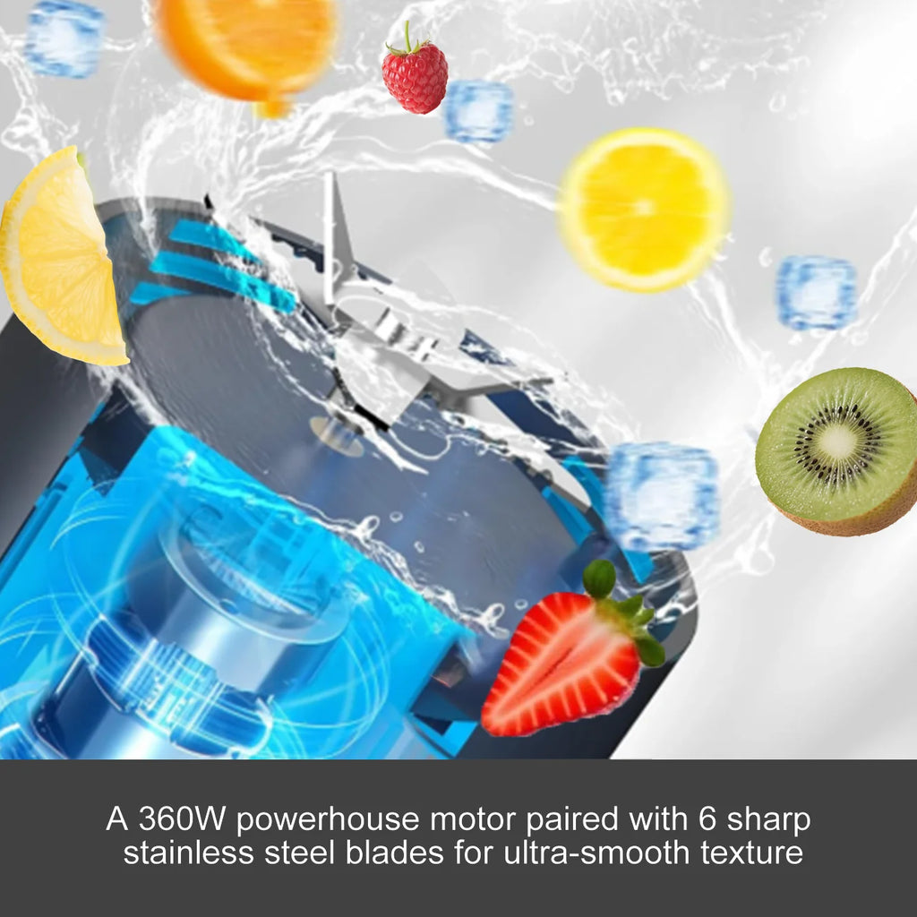 Portable Electric Juice Maker 700ml - USB Rechargeable Blender with 6 Blades