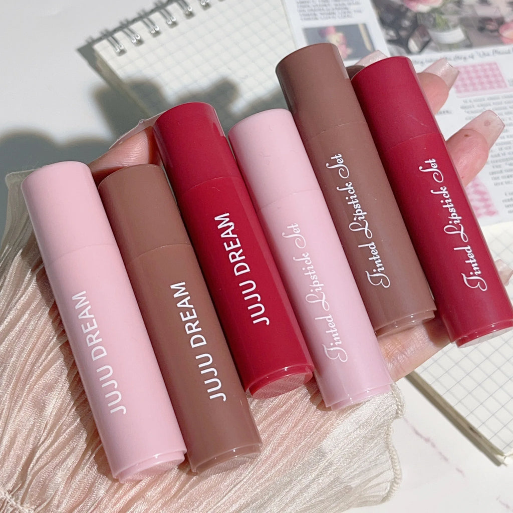 Cute Colored Lip 3pcs Balm Moisturizing Lip Tint Long Lasting Waterproof Lipstick Women Girls Lips Cosmetics Valentine's Day Gif