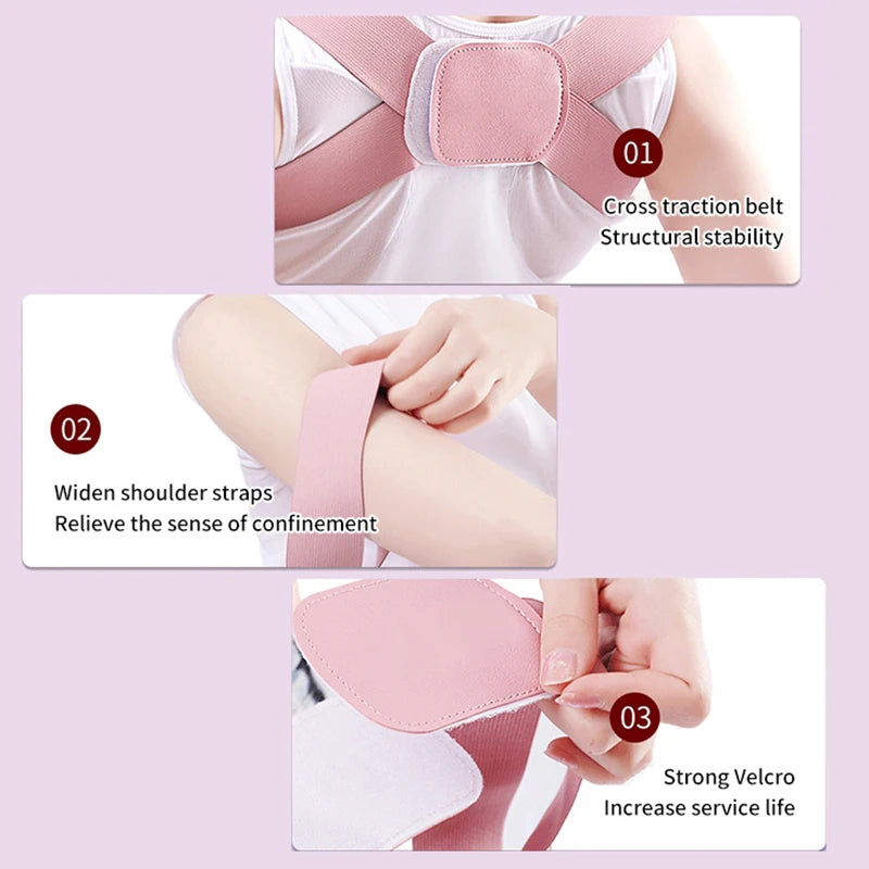 Adjustable Back Support Brace - Shoulder & Spine Alignment Band