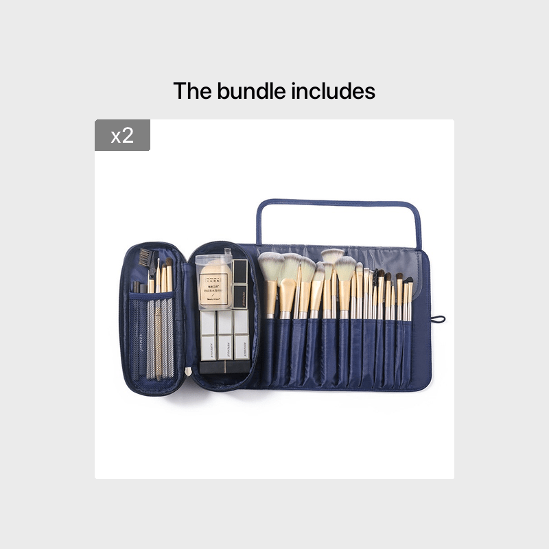 Large Capacity Makeup Brush Storage Pouch, Professional Multi-Functional Tool Organizer, Korean Style Portable Makeup Bag for Students