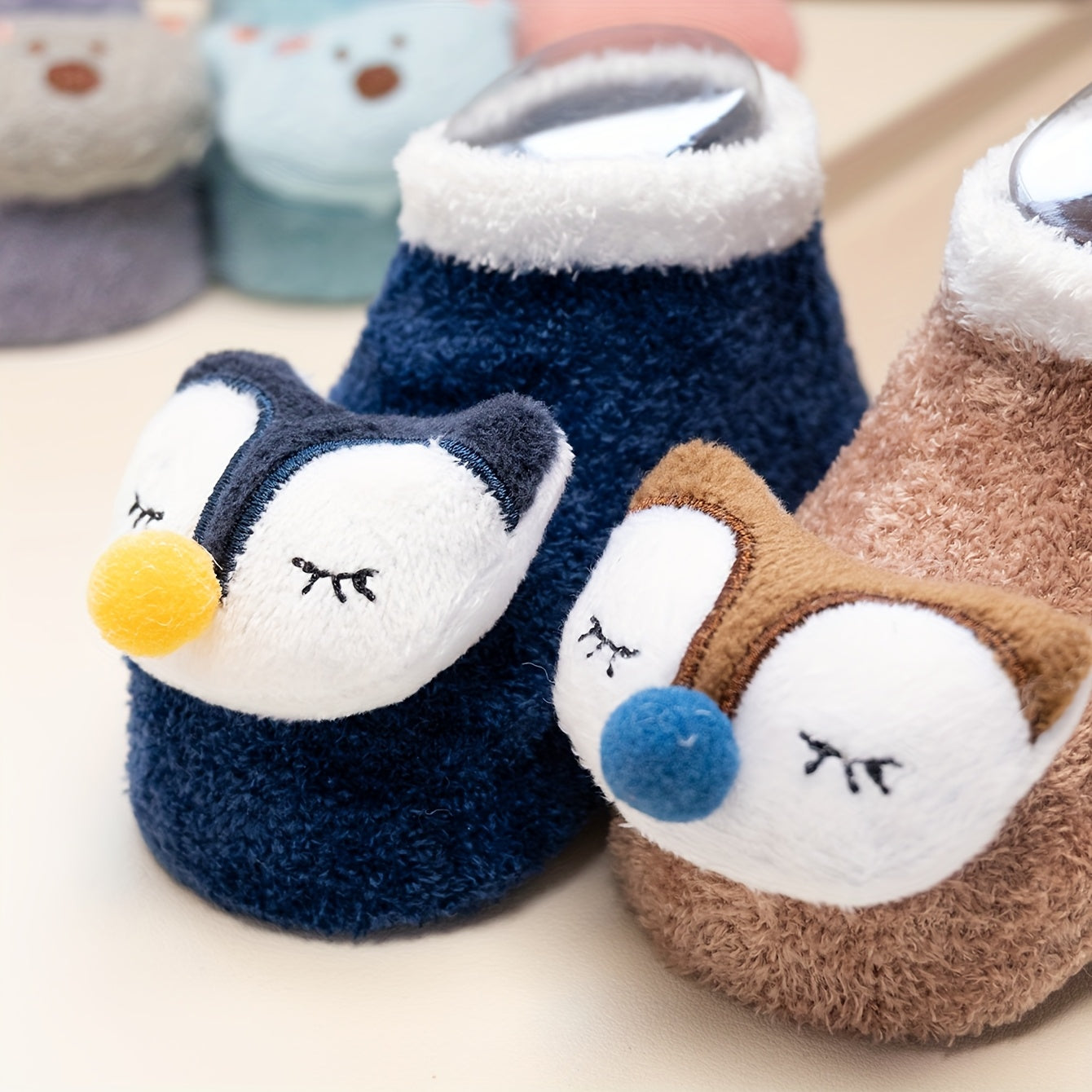 Cartoon Rabbit Baby Floor Socks Kids Plush Slippers Toddler Warm Shoes Children Soft Non-slip Prewalkers Indoor Home Slippers